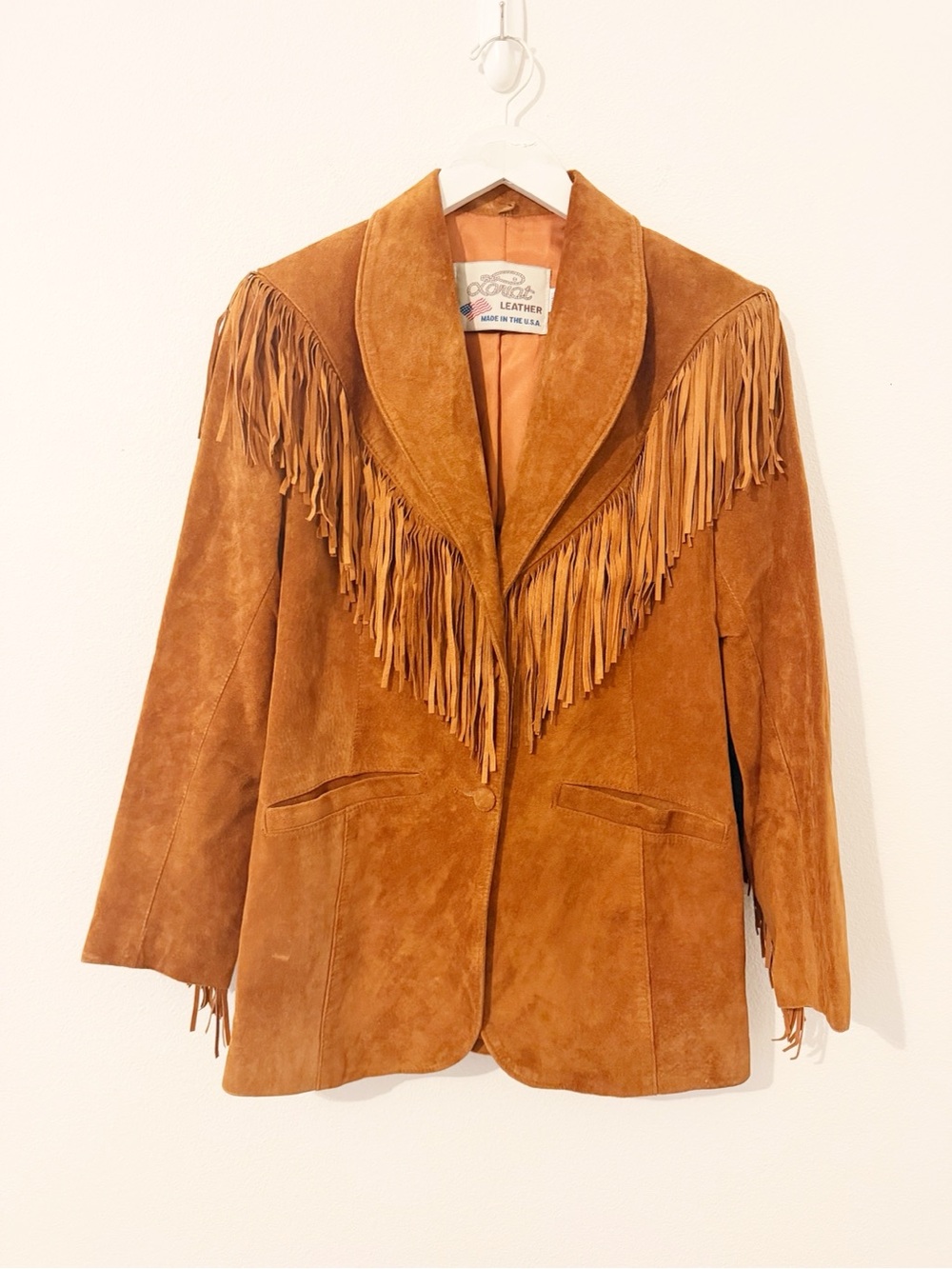 Lariat Women’s Suede Leather Fringe Western Jacket Size Small S *